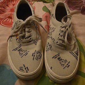 Vans Save The Planet Gray Bear Shoes 7.0 Mens 8.5 Womens
